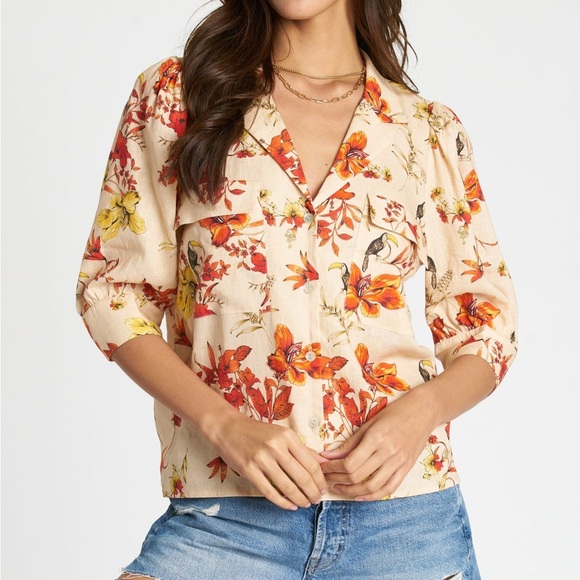 DRA Jayden Top, Size M, Sunset Birds - Picture 1 of 9